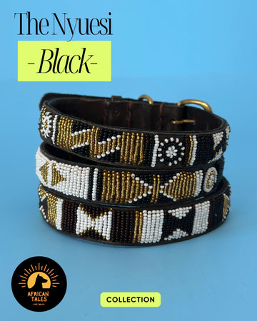 Nyeusi Black Dog Collar Small